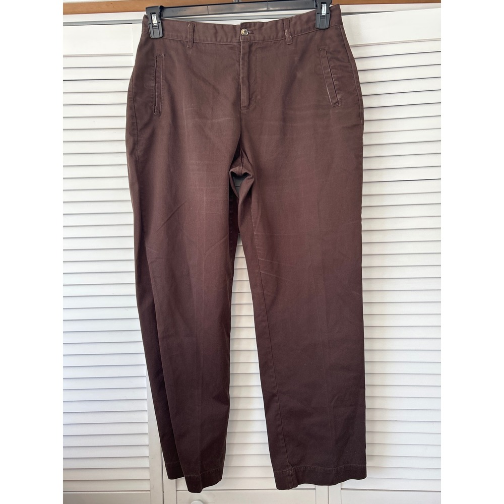 Christopher & Banks Women Brown Wrinkle Free Casual Pants Size 12